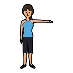 beautiful woman character people standing vector illustration