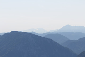 Mountain Peaks in Bavaria, panorama view from Mt. Hochfelln