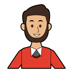 portrait of a young man character on white background vector illustration