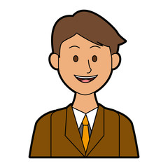 portrait of a young man character on white background vector illustration