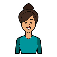 portrait young woman avatar female smile on white background vector illustration