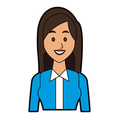 portrait young woman avatar female smile on white background vector illustration