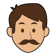 man character face avatar male on white background vector illustration