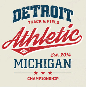 Detroit Michigan Athletic - Tee Design For Print