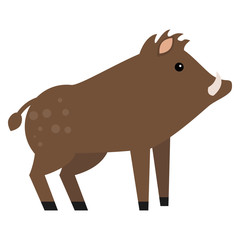 Wild boar animal flat icon