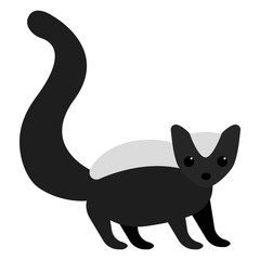 Skunk wild animal flat icon