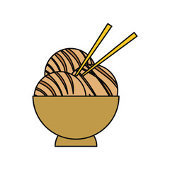 Japanese food with chopsticks