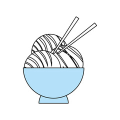 Japanese food with chopsticks