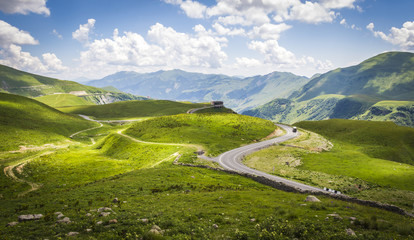 Fototapeta na wymiar Beautiful summer mountain landscape of Georgia.