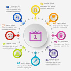 Infographic template with Christmas icons