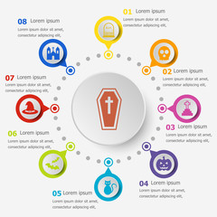 Infographic template with Halloween icons