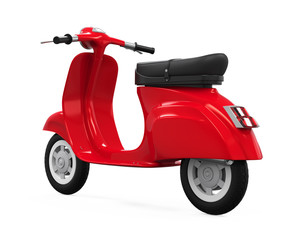 Vintage Retro Scooter Isolated