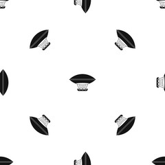 Hot air balloon with gondola basket pattern seamless black
