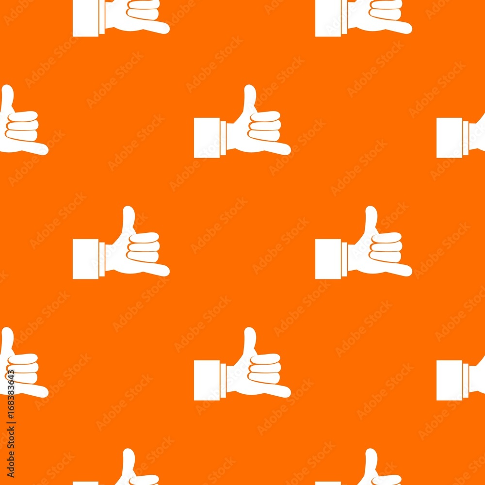 Poster call me gesture pattern seamless