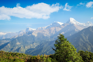 High mountains in the Himalaya, Pokhara, Nepal