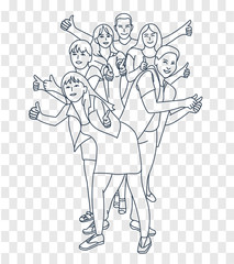 Icon of happy young silhouette