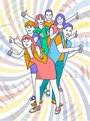 Fototapeta premium Icon of happy young retro style