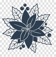 silhouette poinsettia flowers