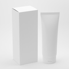 Naklejka premium Cosmetic Tube On Isolated White Background