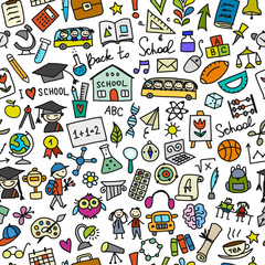 Back to school, seamless pattern for your design