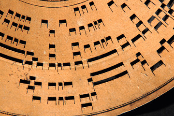 detail old music record wheel