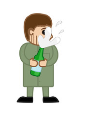 Man Holding a Champaign Bottle