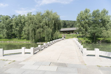 Ancient bridge and water In chengde summer resort park