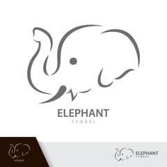Cut Elephant symbol icon.