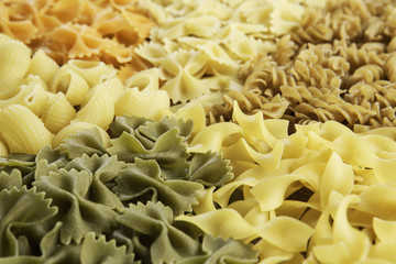 Close of uncooked macaroni