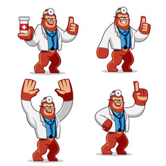 Naklejka premium Doctor Gorilla character set 2