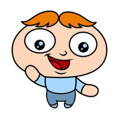 Cute Happy Cartoon Little Boy