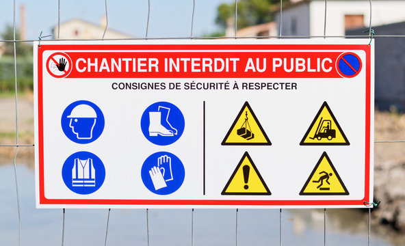 Panneau chantier interdit au public