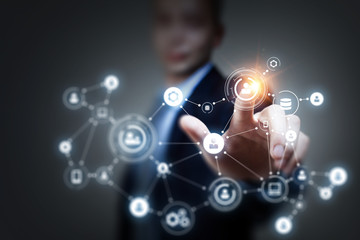 Social connection and networking. 3D rendering