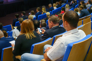 Audience at the conference, back view