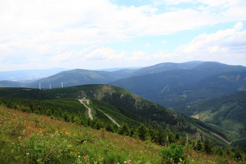 Fototapeta na wymiar Jeseniky mountains and forests