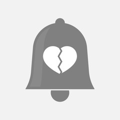 Isolated bell with a broken heart