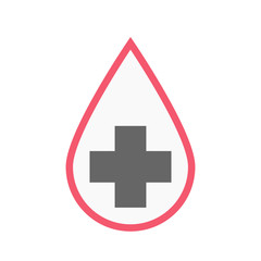 Isolated blood drop with a pharmacy sign