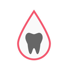 Isolated blood drop with a tooth