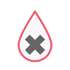 Isolated blood drop with an x sign