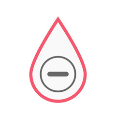 Isolated blood drop with a subtraction sign