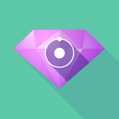 Long shadow diamond with an atom