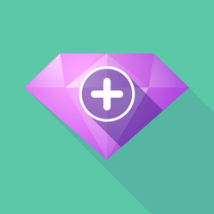 Obraz premium Long shadow diamond with a sum sign