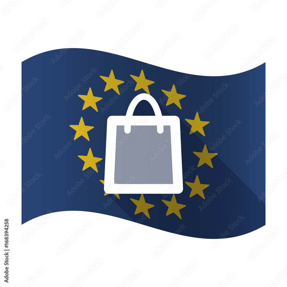 Wall mural isolated eu flaw with a shopping bag