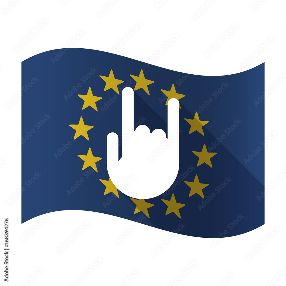 Wall mural isolated eu flaw with a rocking hand