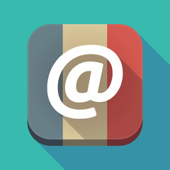 Long shadow France flag with an at sign