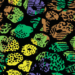 Abstract floral seamless pattern with trendy hand drawn textures.