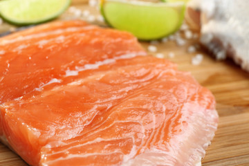 Fresh salmon fillet, closeup