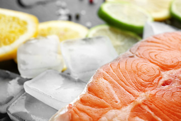 Fresh salmon steak, closeup