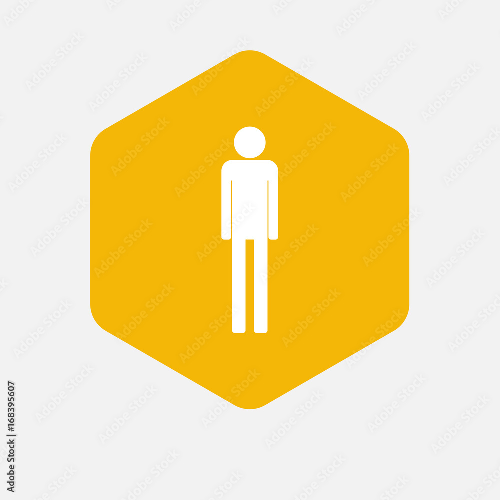 Canvas Prints Isolated hexagon with a male pictogram