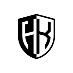 Initial two letter logo shield vector black